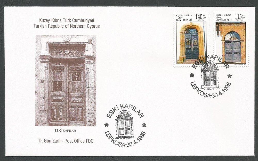 North Cyprus Stamps SG 465-66 1998 Old Doors - Official FDC