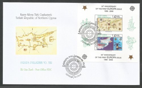 North Cyprus Stamps SG 622 MS 2006 50th Anniversary of the first Europa sta