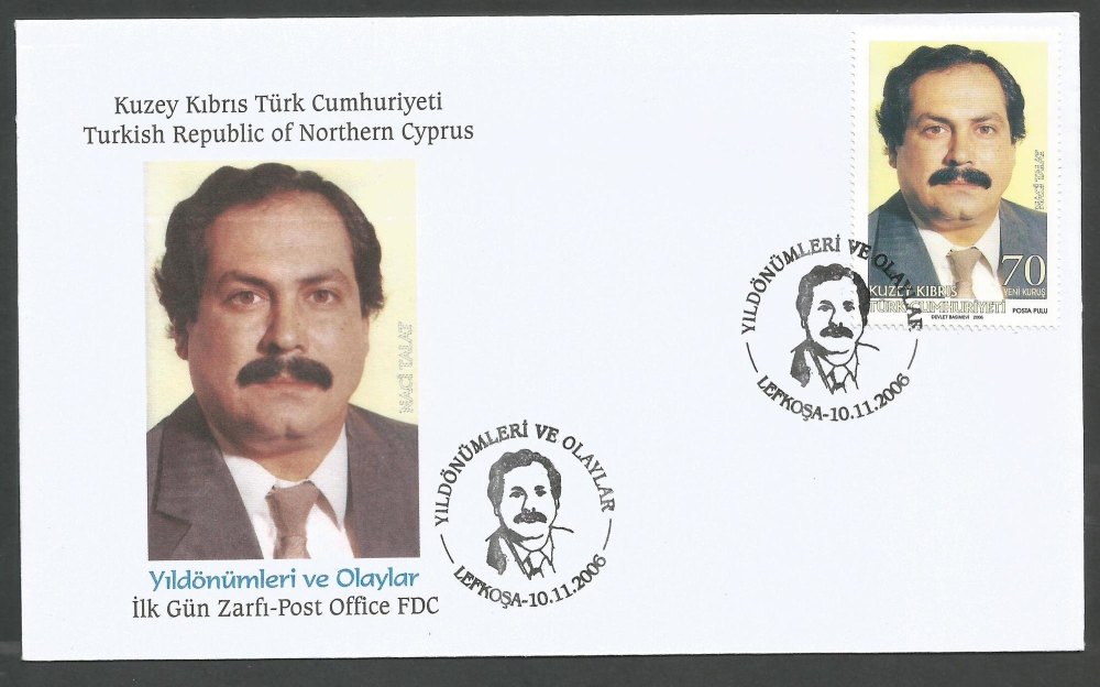 North Cyprus Stamps SG 644 2006 Naci Talat - Official FDC