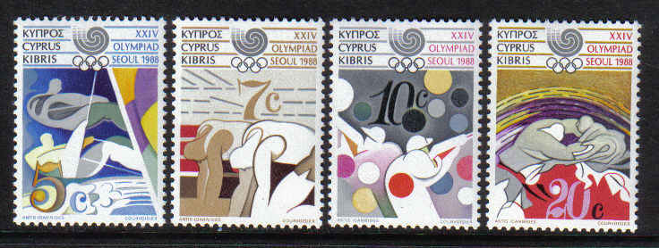 Cyprus Stamps SG 722-25 1988 Seoul Olympic games  - MINT