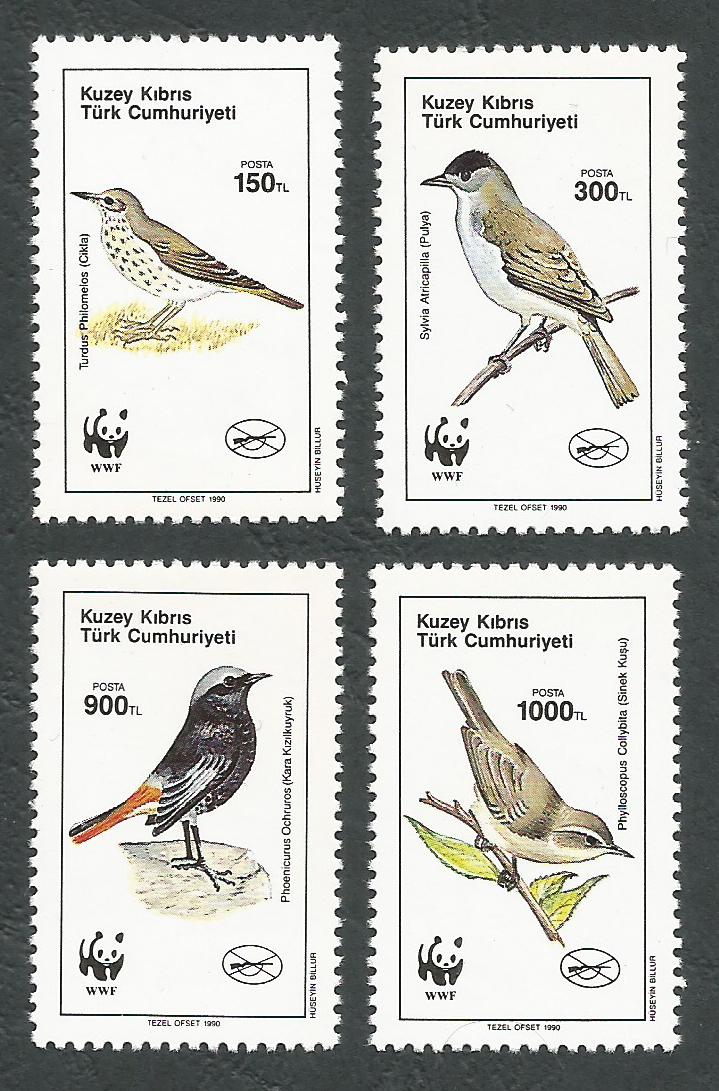 North Cyprus Stamps SG 278-81 1990 Birds - MINT