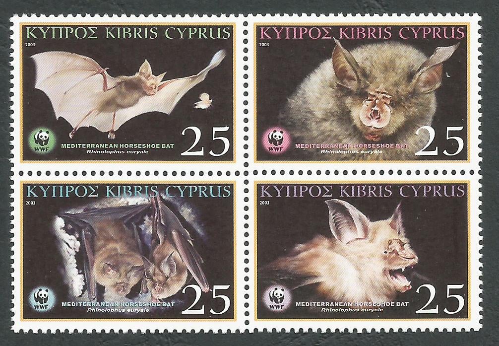 Cyprus Stamps SG 1053-56 2003 Mediterranean Horseshoe Bat - MINT