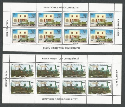 North Cyprus Stamps SG 202-03 1986 Cyprus Narrow Gauge Raillway - Full shee