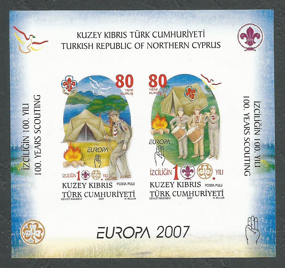North Cyprus Stamps SG 0653 MS 2007 Centenary of Scouting - MINT 