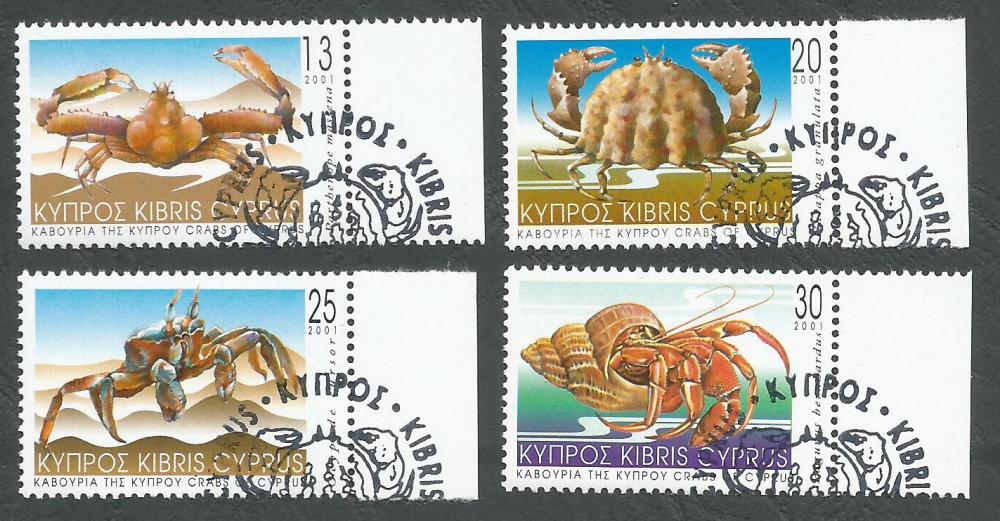 Cyprus Stamps SG 1017-20 2001 Crabs of Cyprus - CTO USED (k389
