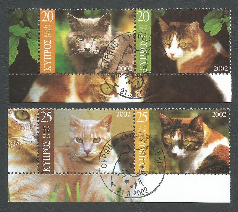 Cyprus Stamps SG 1025-28 2002 Cats - CTO USED (k390)