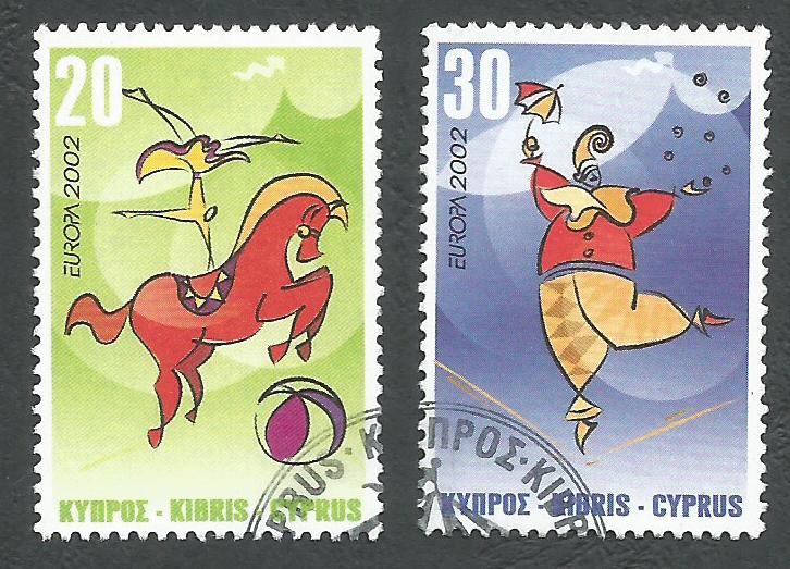 Cyprus Stamps SG 1029-30 2000 Europa Circus - USED (k391)