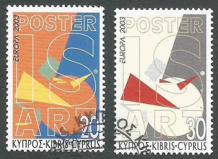 Cyprus Stamps SG 1051-52 2003 Europa Poster Art - USED (k397)