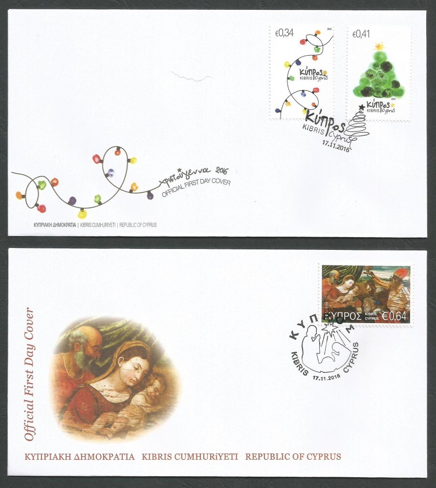 Cyprus Stamps SG 1405-07 2016 Christmas - Official FDC