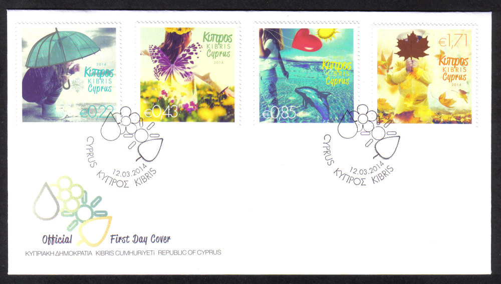Cyprus Stamps SG 2014 (b) The four seasons of the year - Official FDC
