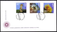Cyprus Stamps SG 1301-03 2013 Organisms of the Mediterranean marine environment - Official First day cover