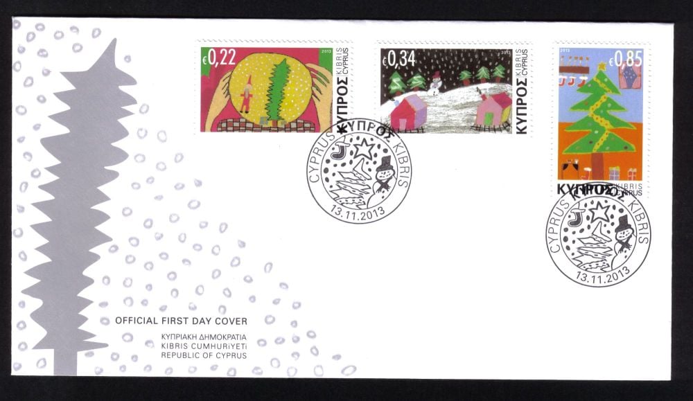 Cyprus Stamps SG 1304-06 2013 Christmas Noel - Official first day cover