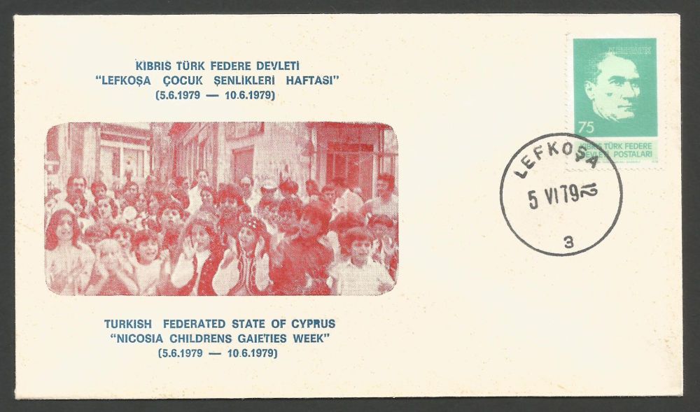 North Cyprus Stamps 1979 Cachet Nicosia Children - Unofficial Cover (k417)