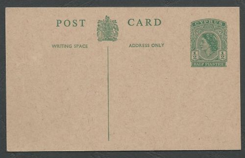 Cyprus Stamps 1953 A27 Type Half Piastre Queen Elizabeth II Postcard - Unus