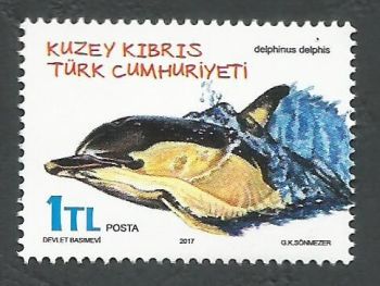 North Cyprus Stamps SG 0824 2017 Animals Dolphin Delphinus delphis - MINT