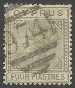 Cyprus Stamps SG 020a 1883 Four 4 Piastres - USED (k489)