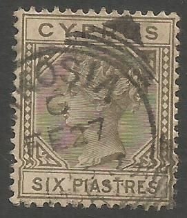 Cyprus Stamps SG 021 1882 6 Piastres - USED (k490)