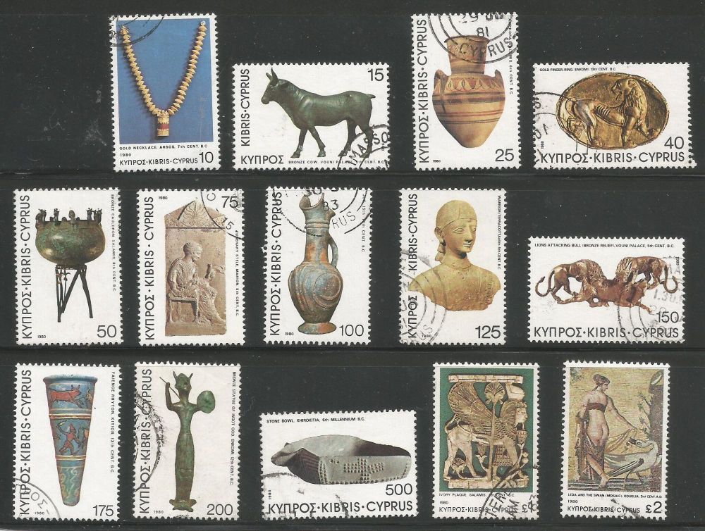 Cyprus Stamps SG 545-58 1980 Definitives Antiquities - USED (k510)