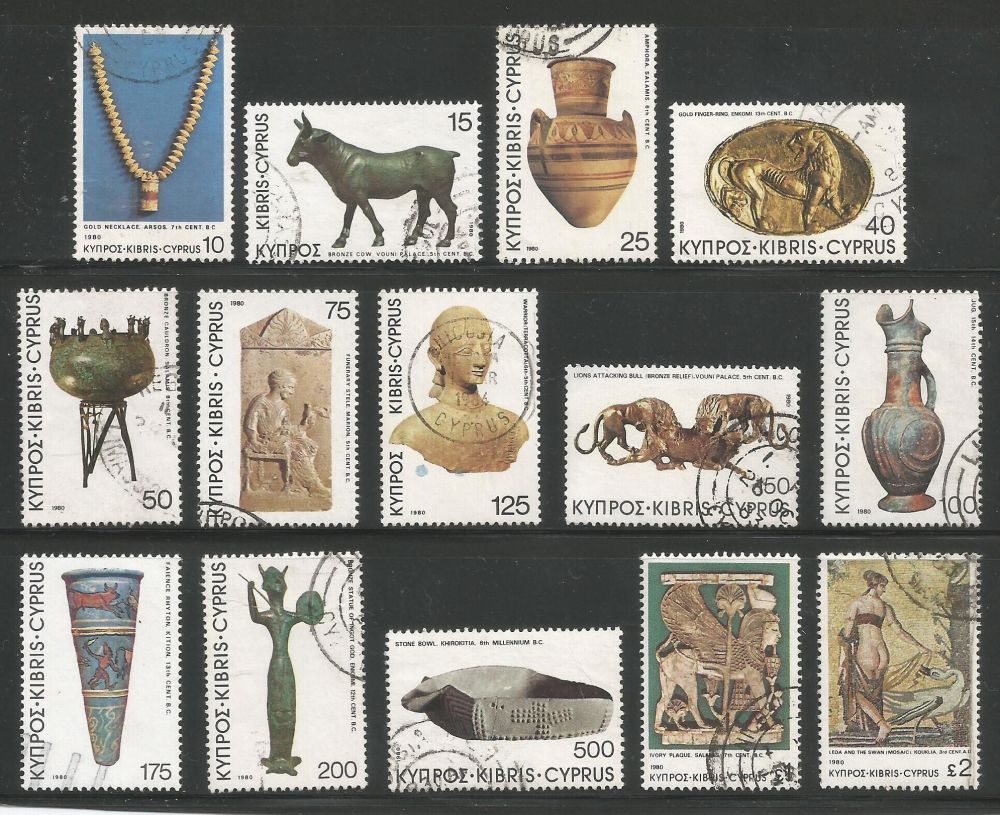 Cyprus Stamps SG 545-58 1980 Definitives Antiquities - USED (k502)