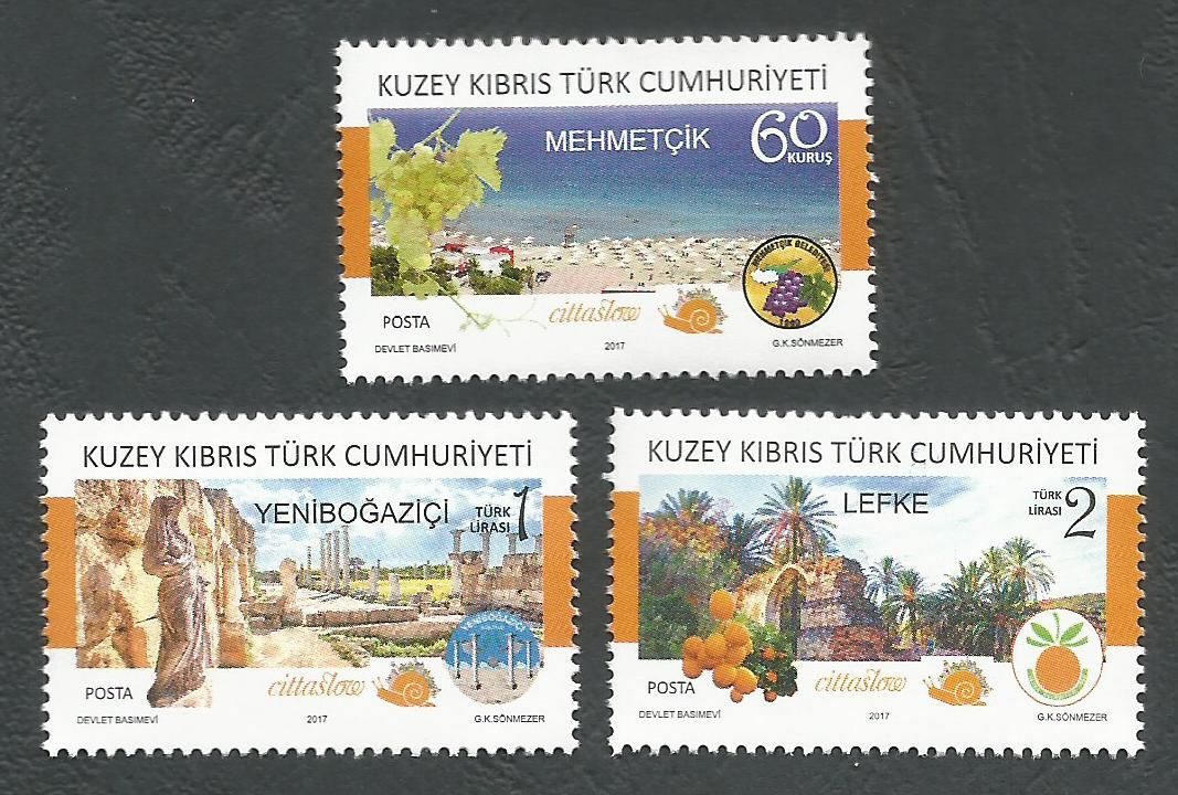 North Cyprus Stamps SG 0825-27 2017 Cittaslow Member Towns in Northern Cyprus - MINT