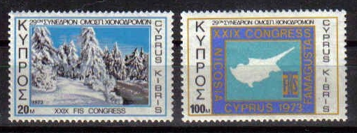 Cyprus Stamps SG 401-02 1973 Internation Ski Federation Congress - MINT