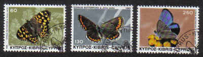 Cyprus Stamps SG 604-06 1983 Butterflies - Used (b493)