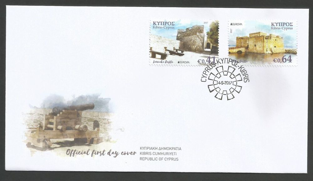 Cyprus Stamps SG 2017 (d) Europa Castles - Official FDC