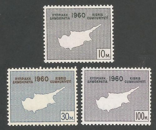 Cyprus Stamps SG 203-05 1960 Constitution Maps - MINT