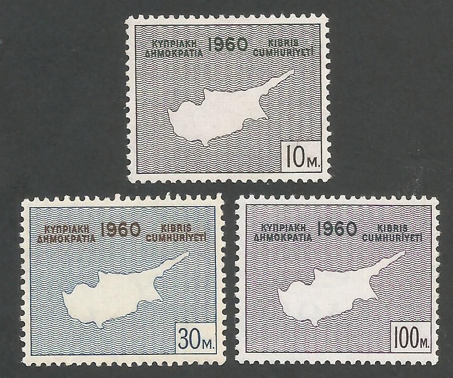 Cyprus Stamps SG 203-05 1960 Constitution Maps - MINT