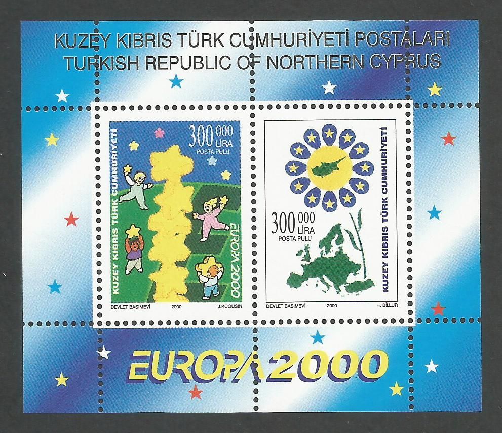 North Cyprus Stamps SG 509 MS 2000 Europa - MINT