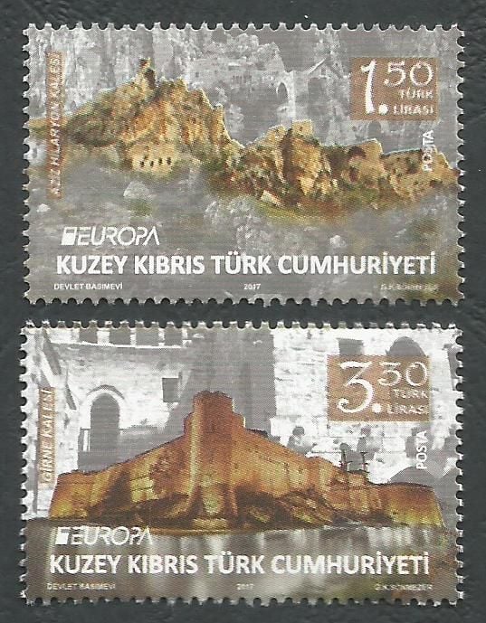 North Cyprus Stamps SG 0828-29 2017 Europa Castles Kyrenia and Saint Hilarion - MINT