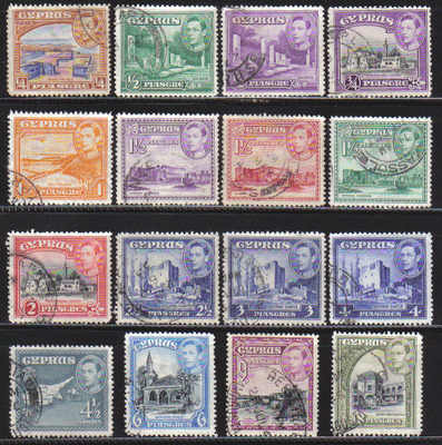 Cyprus Stamps SG 151-60 1938 KG VI Part set - USED (c219)