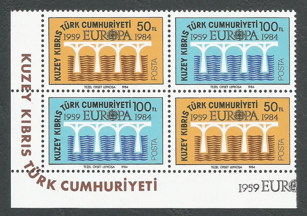 North Cyprus Stamps SG 148-49 1984 Europa Bridge - Both Pairs MINT (k513)