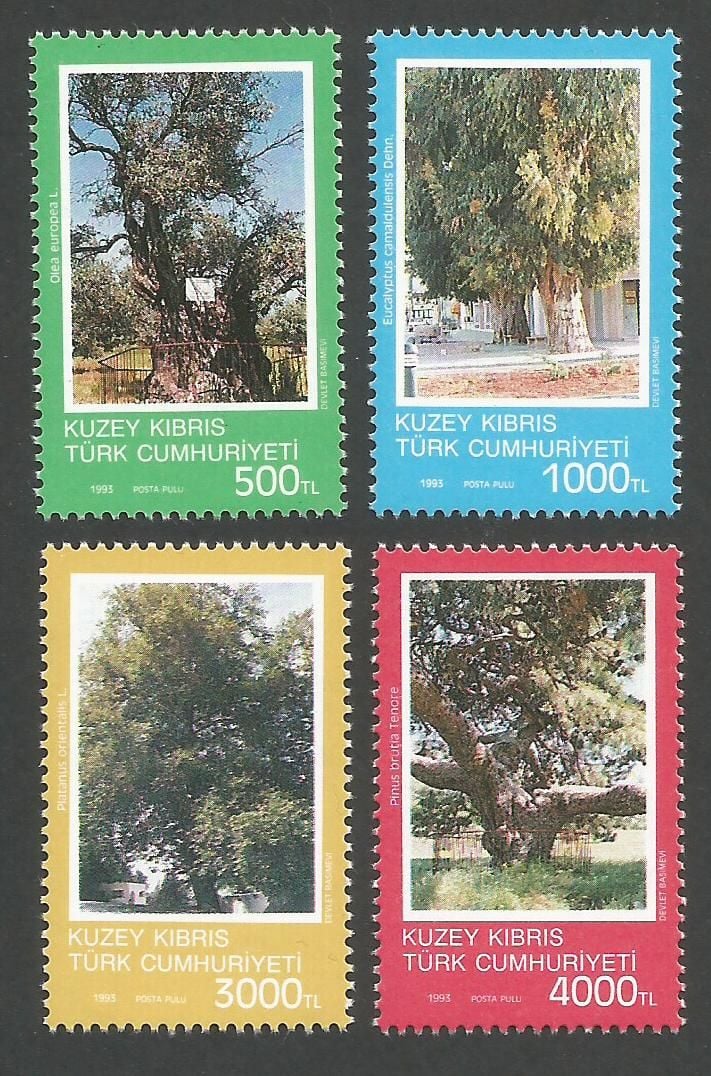 North Cyprus Stamps SG 354-57 1993 Ancient Trees - MINT