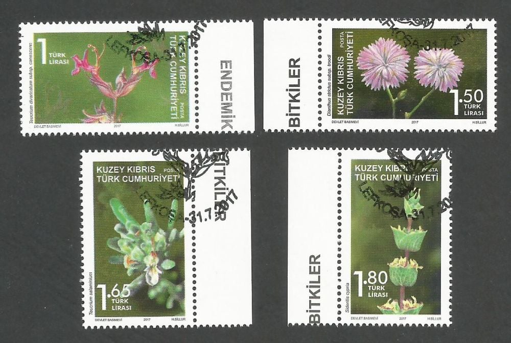 North Cyprus Stamps SG 0830-33 2017 Endemic plants - CTO USED (k539)