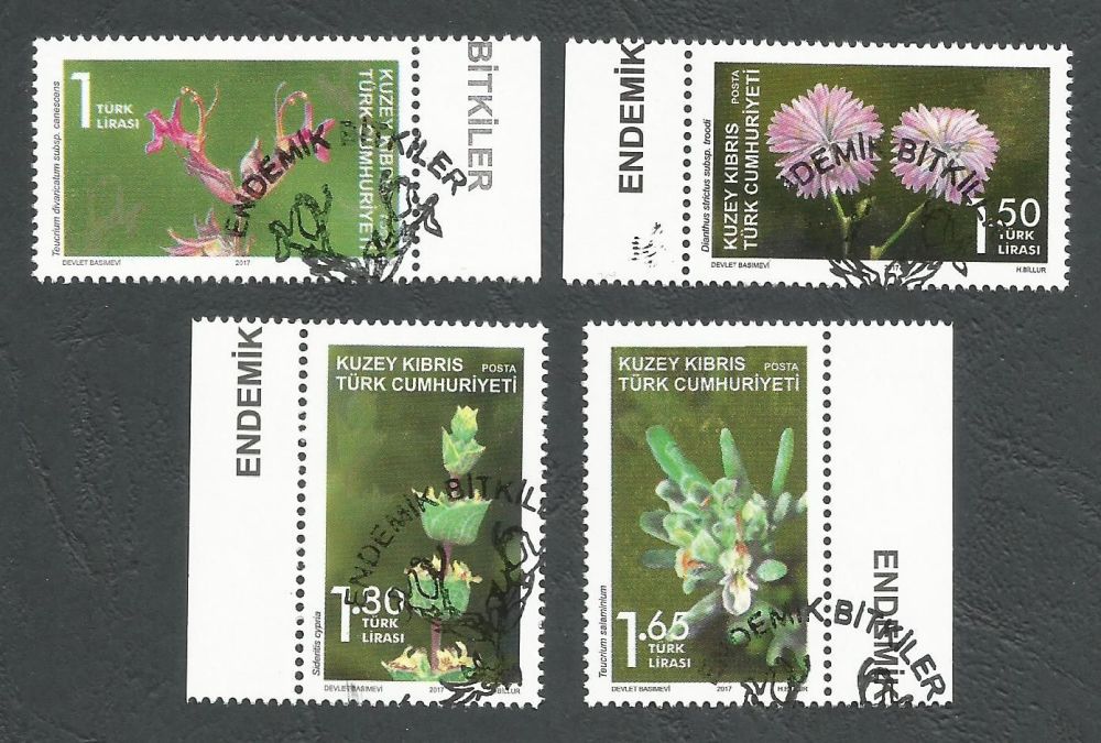 North Cyprus Stamps SG 0830-33 2017 Endemic plants - CTO USED (k540)