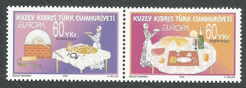 North Cyprus Stamps SG 0607-08 2005 Europa Gastronomy - MINT