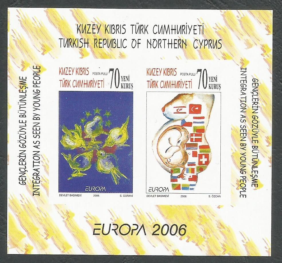 North Cyprus Stamps SG 0633a MS 2006 Europa Intergration - Imperforate MINT