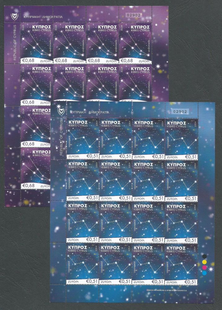 Cyprus Stamps SG 1188-89 2009 Europa Astronomy - Full sheet MINT