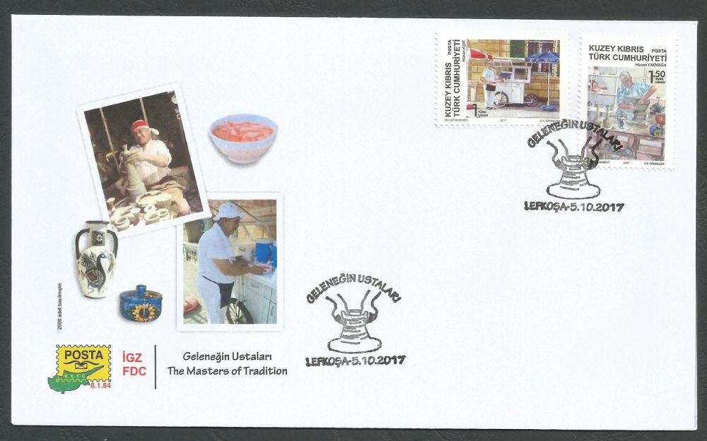 North Cyprus Stamps SG 0834-35 2017 The Masters of Tradition - Official FDC