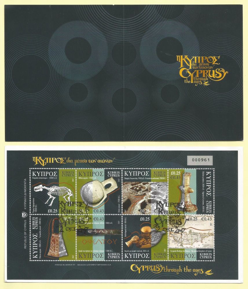 Cyprus Stamps SG 1137-44 2007 (SB10a) Cyprus Through the Ages Booklet - Par