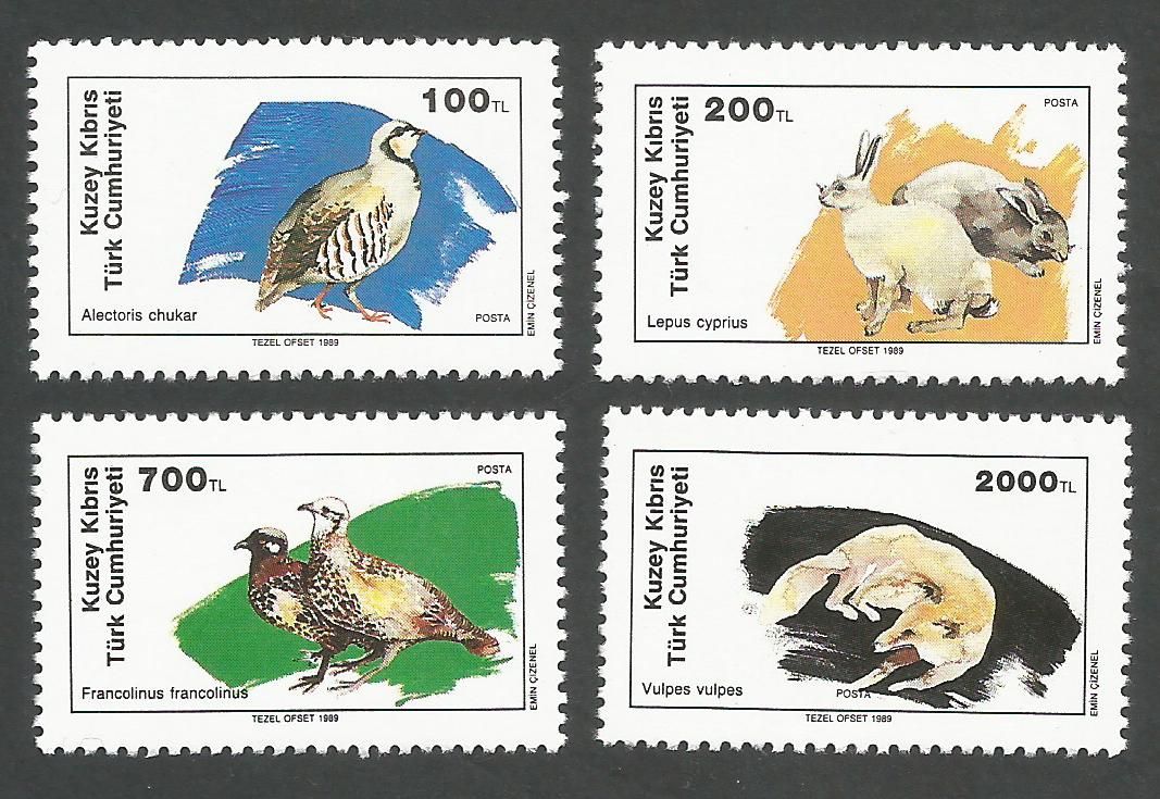 North Cyprus Stamps SG 254-57 1989 Wildlife - MINT
