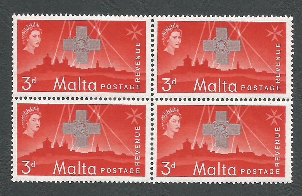 Malta Stamps SG 284 1957 3d Block of 4 - MINT