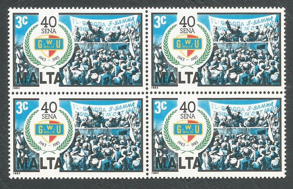 Malta Stamps SG 722 1983 3c Block of 4 - MINT