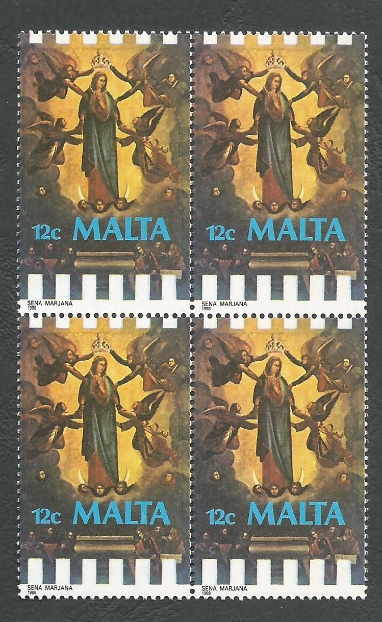 Malta Stamps SG 825 1988 12c Block of 4 - MINT