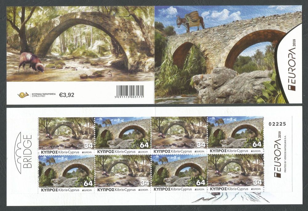 Cyprus Stamps SG 2018 (e) Europa Bridges Booklet - MINT 