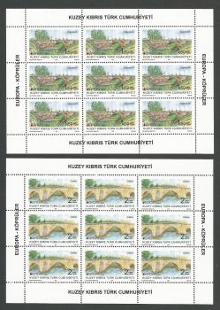 North Cyprus Stamps SG 0838-39 2018 Europa Bridges - Full sheet MINT