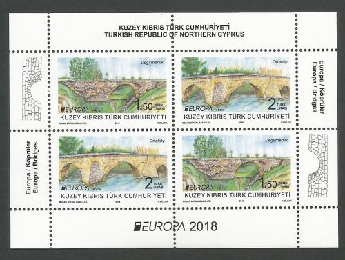North Cyprus Stamps SG 2018 EUROPA Bridges Mini Sheet