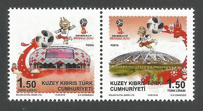 North Cyprus Stamps SG 2018 (c) FIFA World Cup Football Russia - MINT