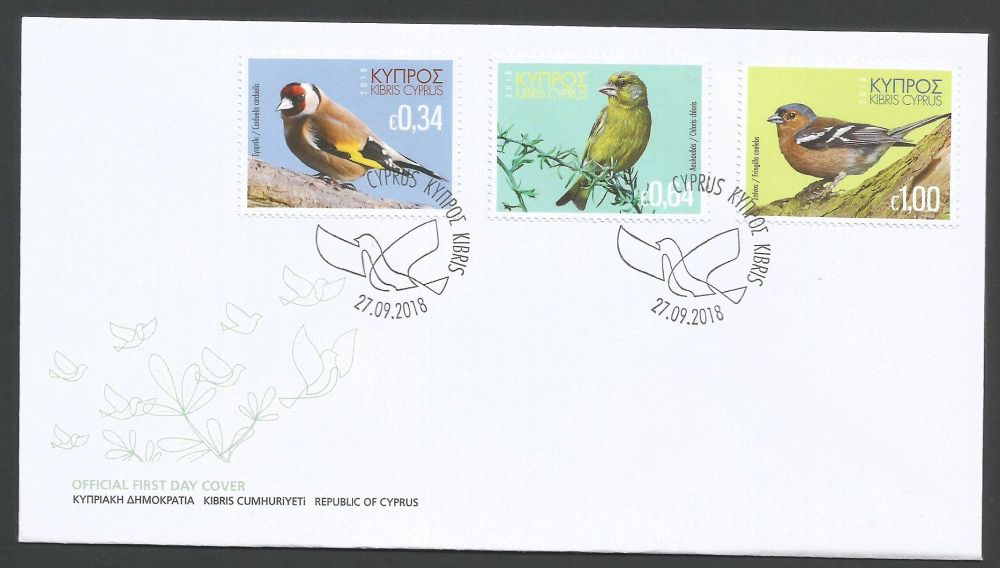Cyprus Stamps SG 2018 (g) Birds of Cyprus - Official FDC